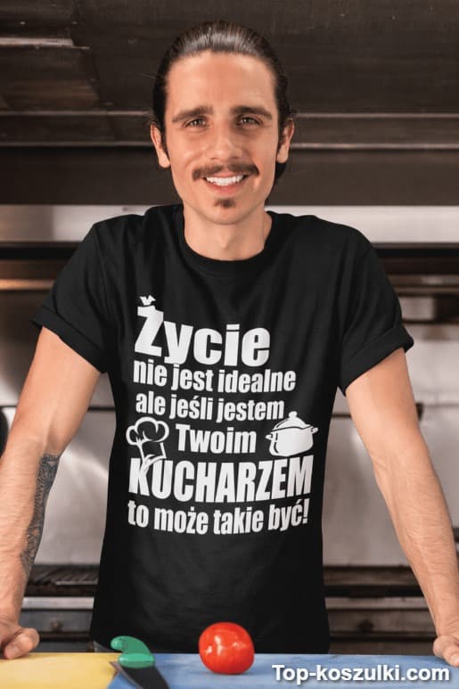 Śmieszna koszulka idealny kucharz