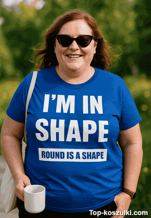Śmieszna koszulka Im in shape round is shape