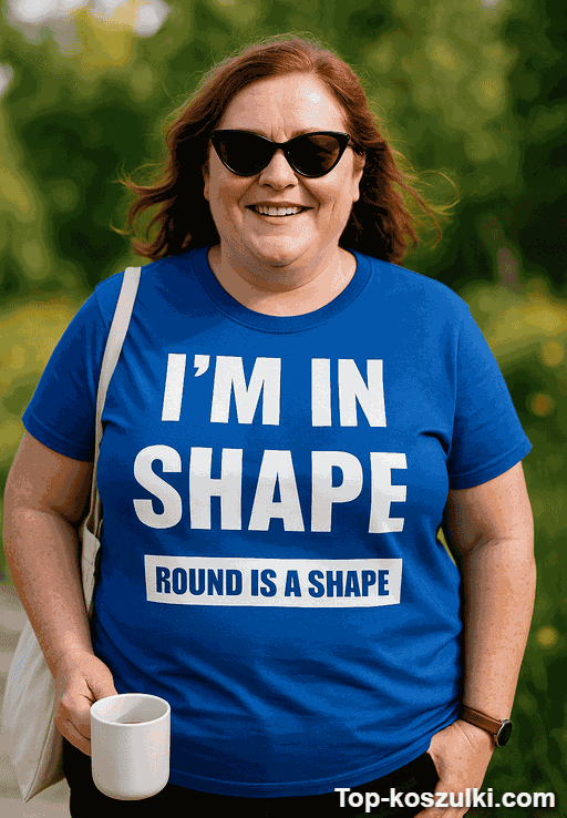 Śmieszna koszulka Im in shape round is shape