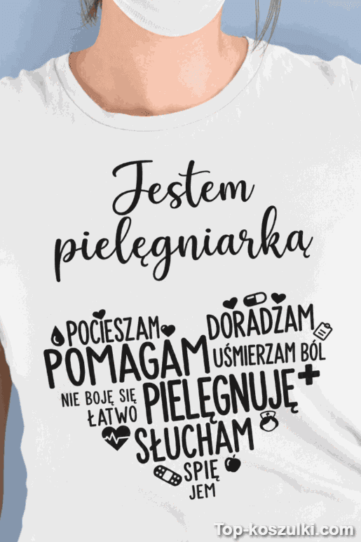 Śmieszna koszulka jestem pielęgniarką serduszko