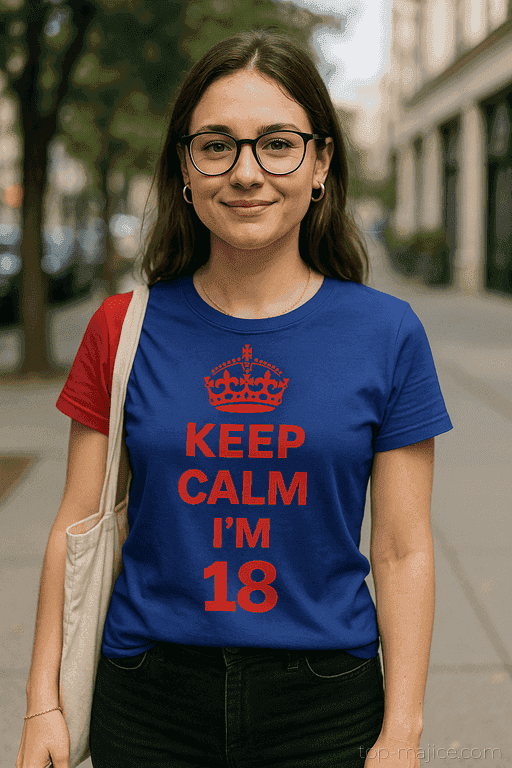 Śmieszna koszulka KEEP CALM I'M 18