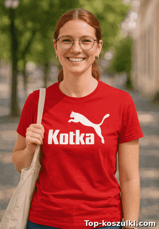 Śmieszna koszulka kicia kot