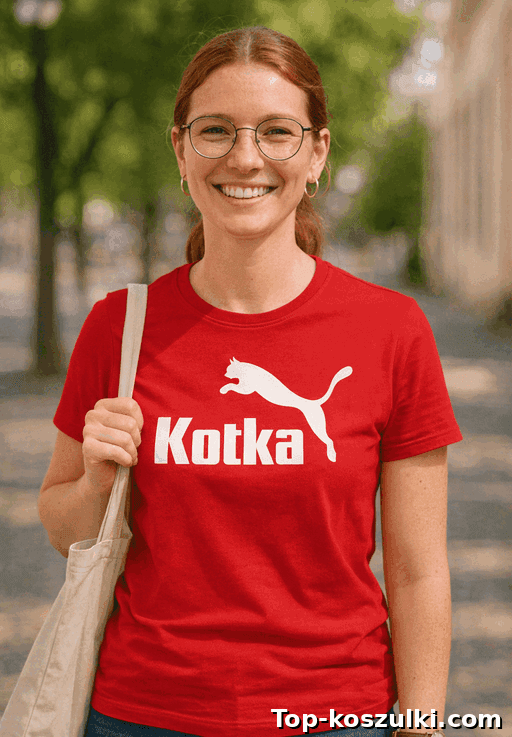 Śmieszna koszulka kicia kot