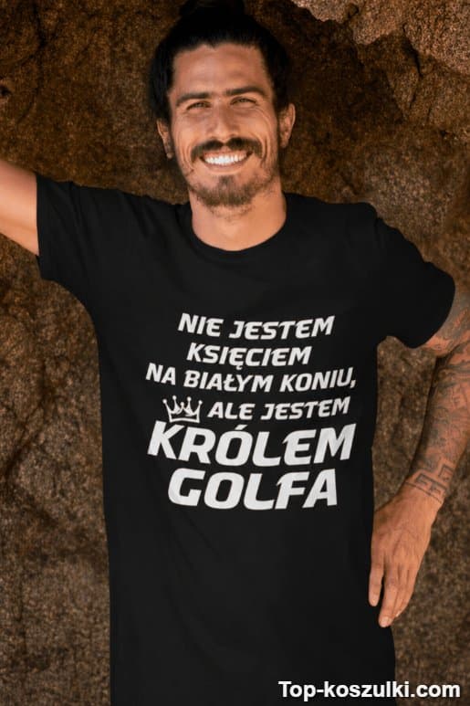 Śmieszna koszulka król golfa