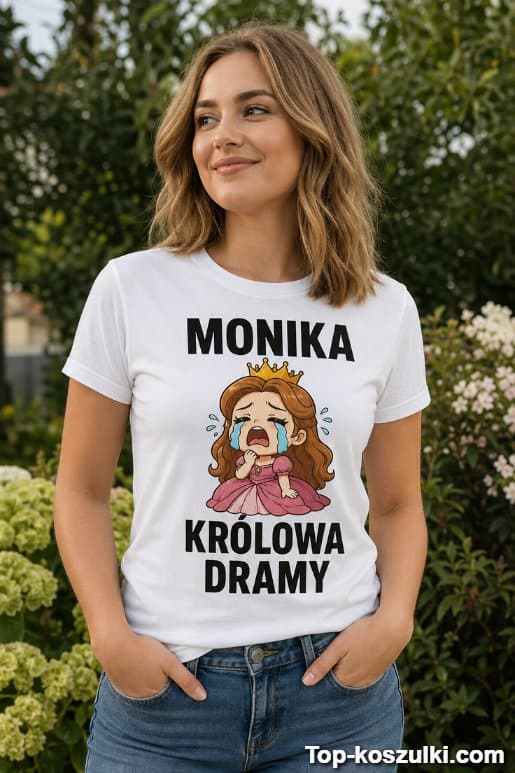 Śmieszna koszulka królowa dramy z dowolnym imieniem