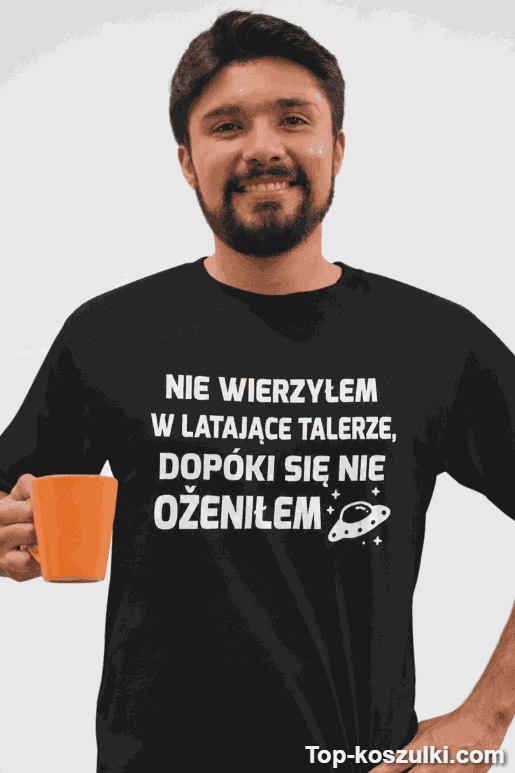 Śmieszna koszulka latające talerze małżeństwo