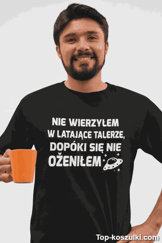 Śmieszna koszulka latające talerze małżeństwo