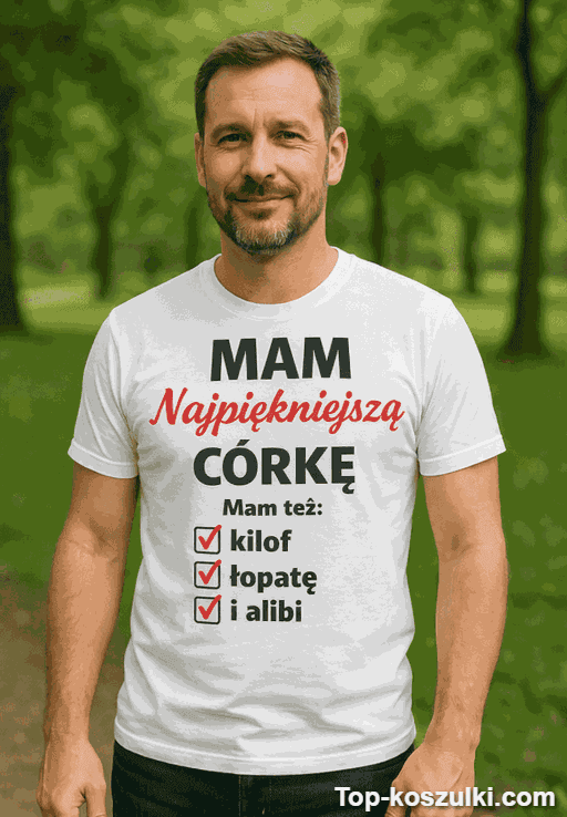 Śmieszna koszulka mam najpiękniejszą córkę