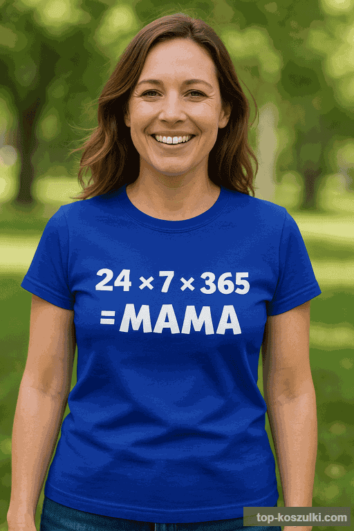Śmieszna koszulka mama cały rok