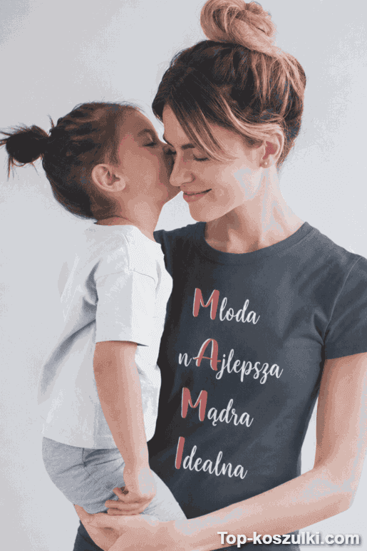 Śmieszna koszulka mami inicjały
