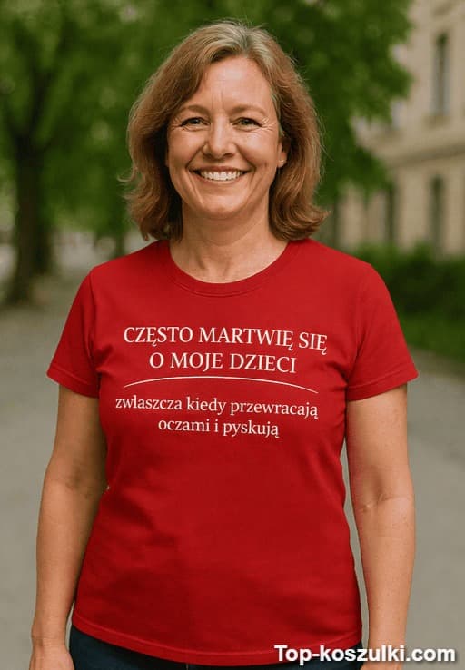 Śmieszna koszulka martwię się o moje dzieci