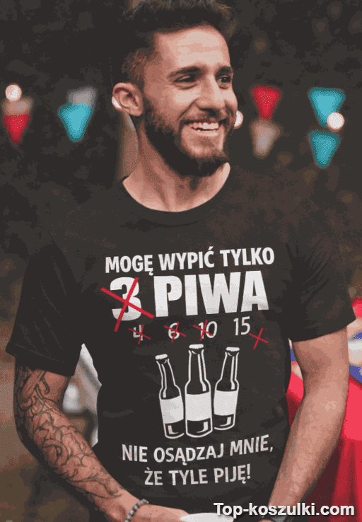 Śmieszna koszulka mogę wypić tylko 3 piwa