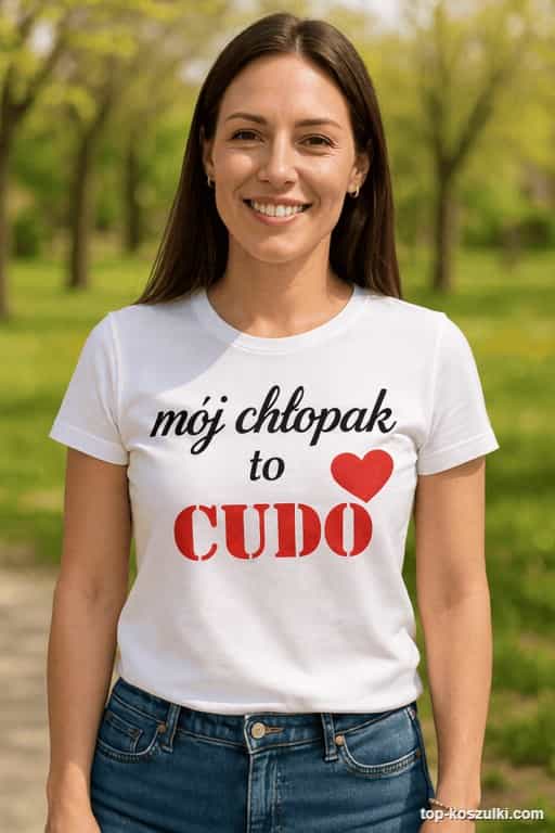 Śmieszna koszulka mój chłopak to cudo