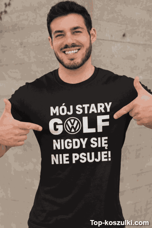 Śmieszna koszulka mój stary z własną marką auta