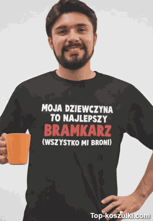 Śmieszna koszulka moja dziewczyna bramkarz