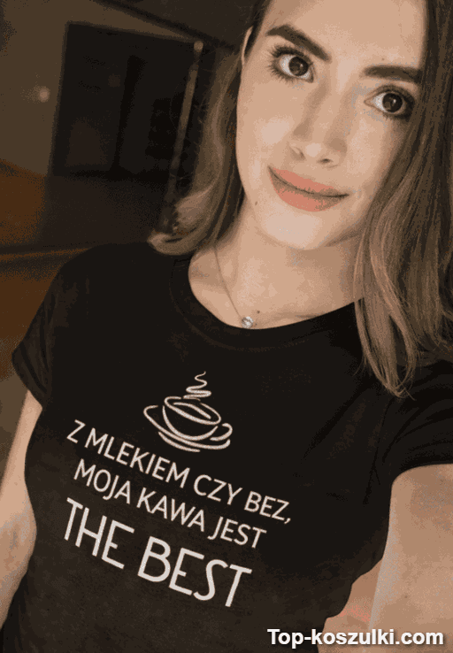 Śmieszna koszulka moja kawa jest the best
