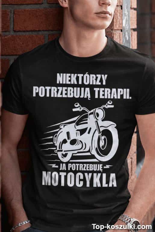 Śmieszna koszulka motocykl terapia