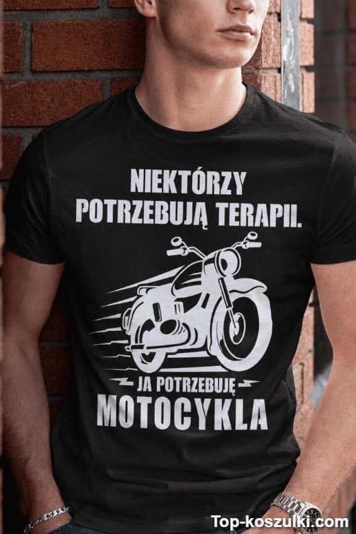 Śmieszna koszulka motocykl terapia