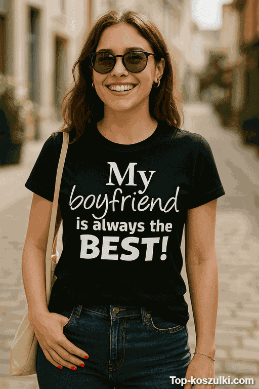 Śmieszna koszulka my boyfriend is the best