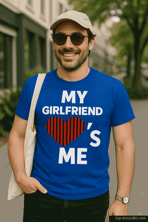 Śmieszna koszulka my girlfriend loves me