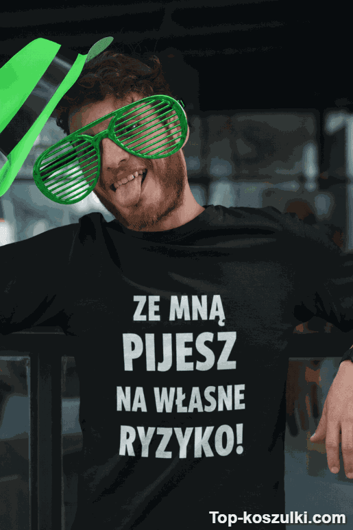 Śmieszna koszulka na własne ryzyko