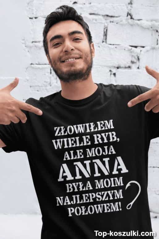 Śmieszna koszulka najlepszy połów z dowolnym imieniem