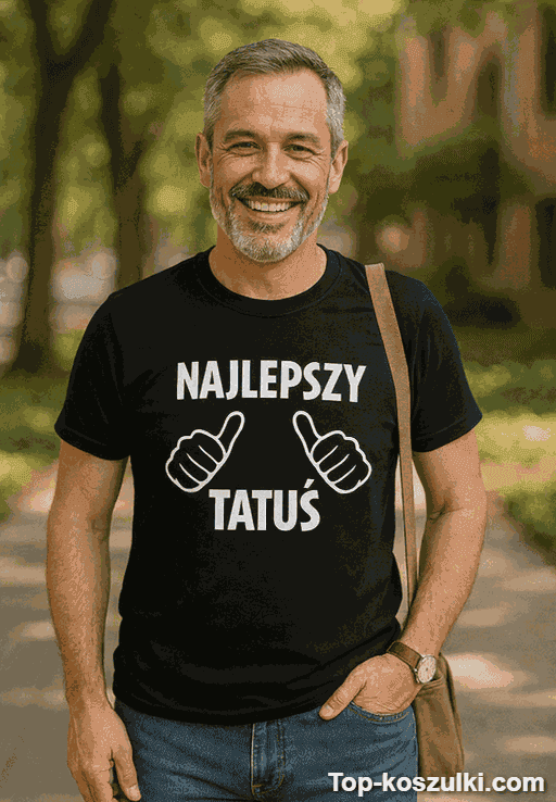 Śmieszna koszulka najlepszy tatuś na świecie