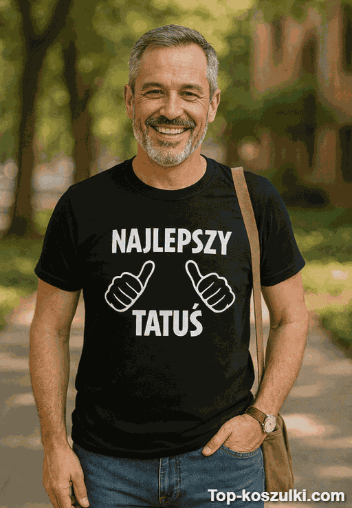 Śmieszna koszulka najlepszy tatuś na świecie