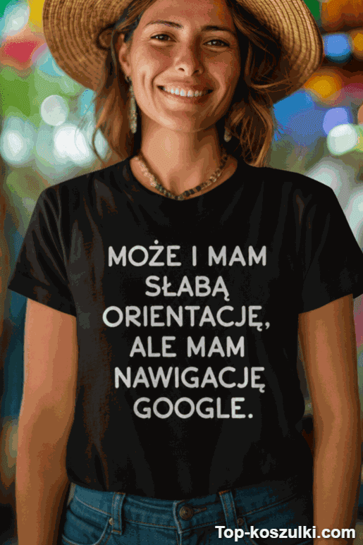 Śmieszna koszulka nawigacja Google