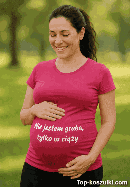 Śmieszna koszulka nie jestem gruba tylko w ciąży