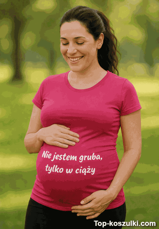 Śmieszna koszulka nie jestem gruba tylko w ciąży