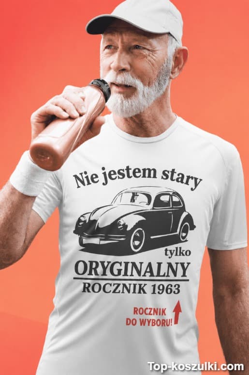Śmieszna koszulka nie jestem stary z dowolnym rocznikiem
