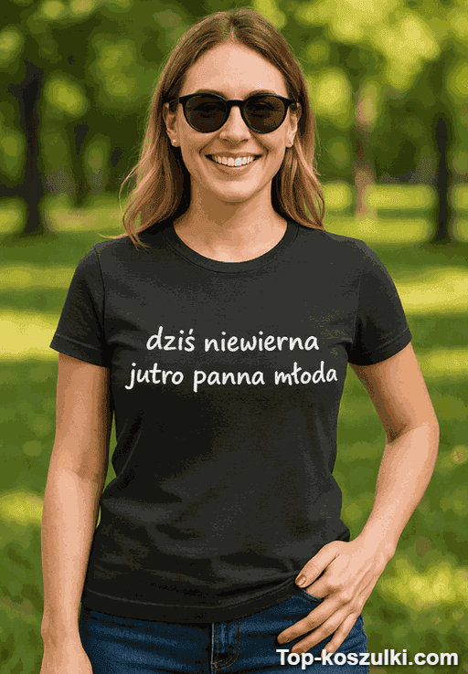 Śmieszna koszulka niewierna panna młoda