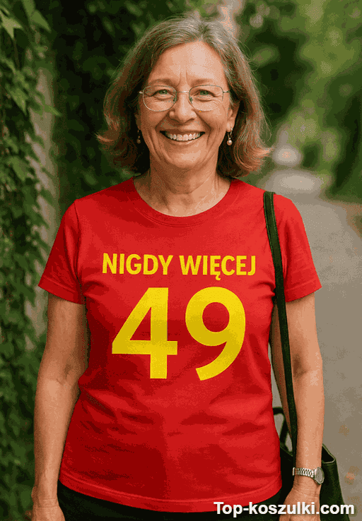 Śmieszna koszulka nigdy więcej 49