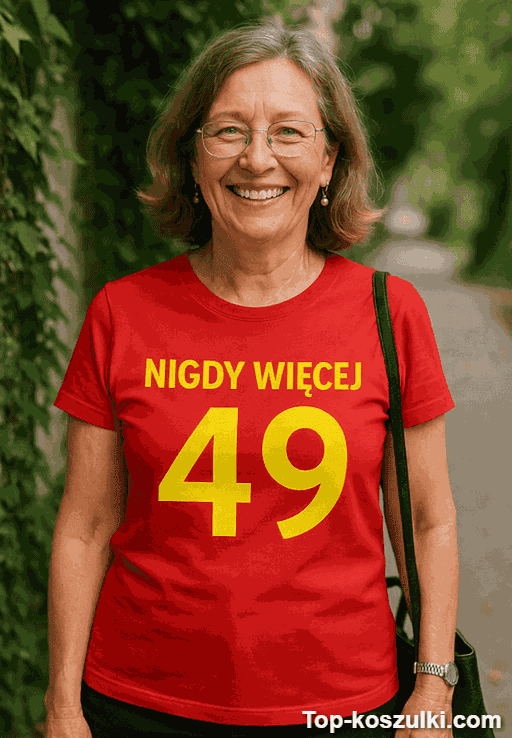 Śmieszna koszulka nigdy więcej 49