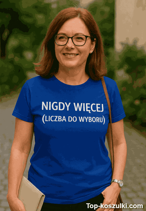 Śmieszna koszulka nigdy więcej dowolna liczba