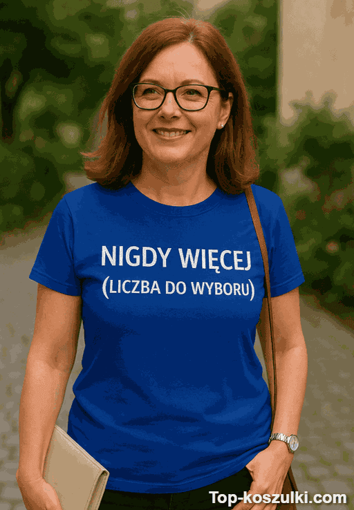 Śmieszna koszulka nigdy więcej dowolna liczba