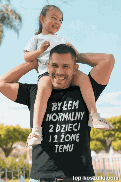 Śmieszna koszulka normalny 2 dzieci i żonę temu