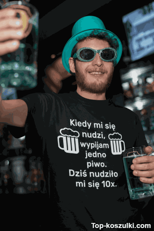 Śmieszna koszulka nuda piwo 10x