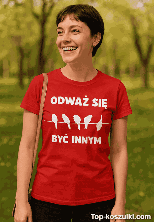 Śmieszna koszulka odważ się być innym