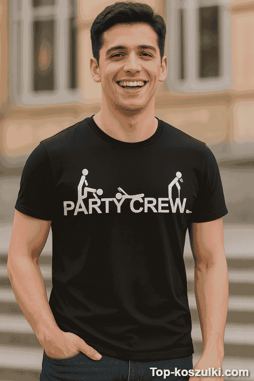 Śmieszna koszulka party crew