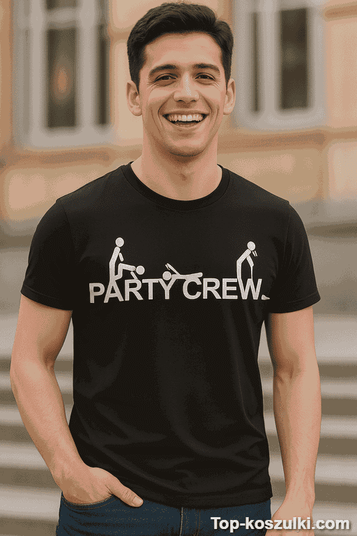 Śmieszna koszulka party crew