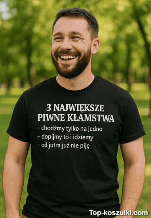 Śmieszna koszulka piwne kłamstwa