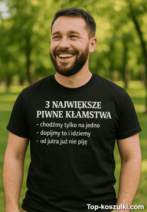 Śmieszna koszulka piwne kłamstwa