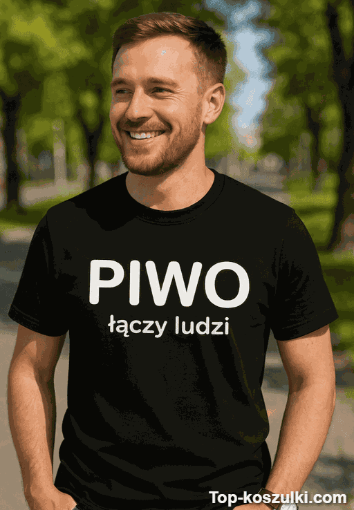 Śmieszna koszulka PIWO łączy ludzi