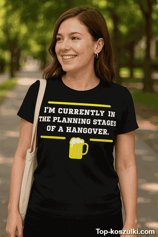 Śmieszna koszulka planning hangover