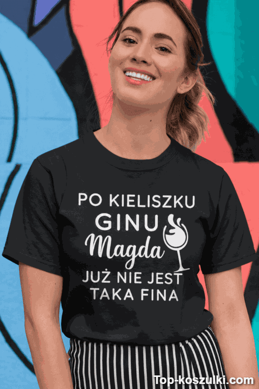 Śmieszna koszulka po kieliszku ginu z dowolnym imieniem