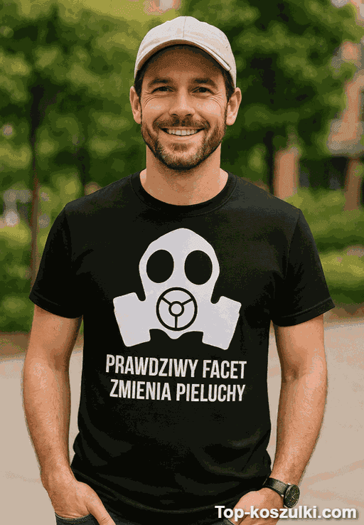 Śmieszna koszulka prawdziwy facet zmienia pieluchy