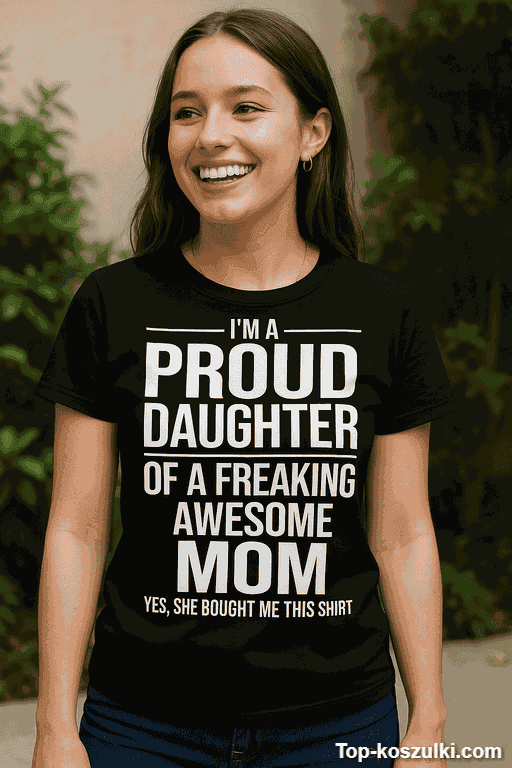 Śmieszna koszulka proud daughter