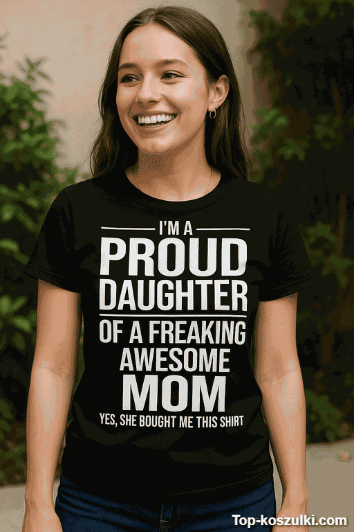 Śmieszna koszulka proud daughter